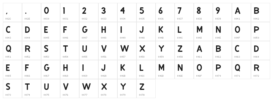 Hello Spark Sans Character Map