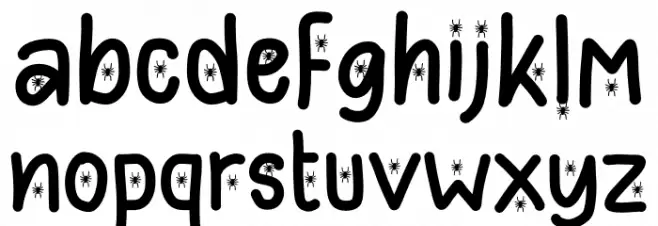 Hello Spider Regular Schriftart Kleinbuchstaben