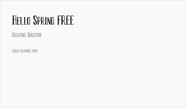 Hello Spring FREE Business Card