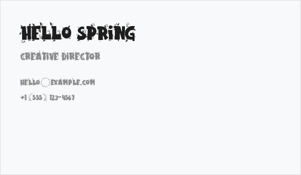 Hello Spring Business Card
