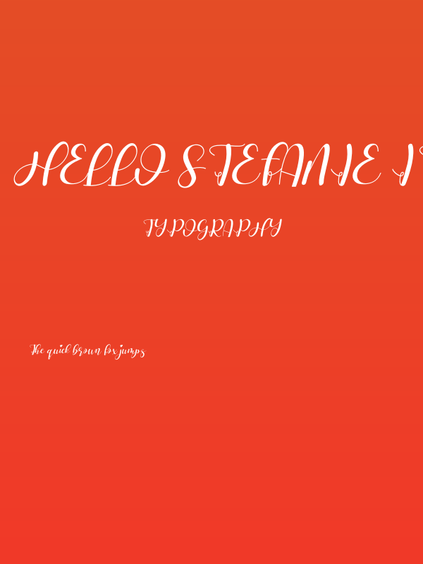 Hello Stefanie Italic Poster