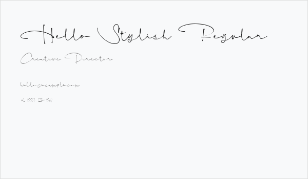 Hello Stylish Regular Business Card