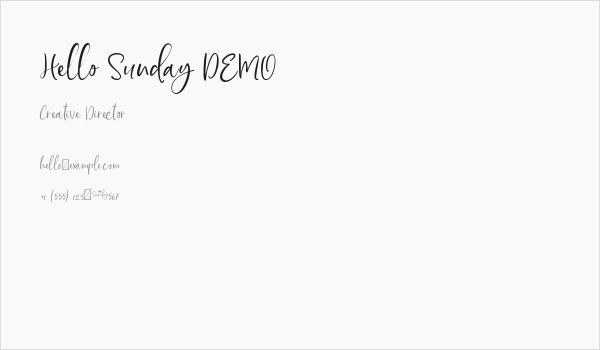 Hello Sunday DEMO Business Card
