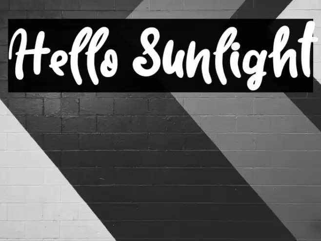 Hello Sunlight Font examples
