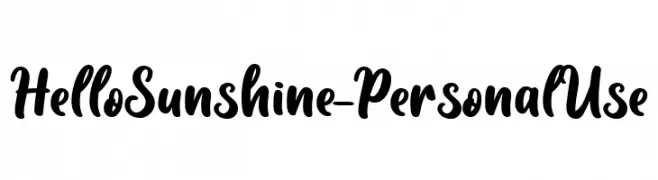 Hello Sunshine - Personal Use  les polices de caractères gratuit tlcharger