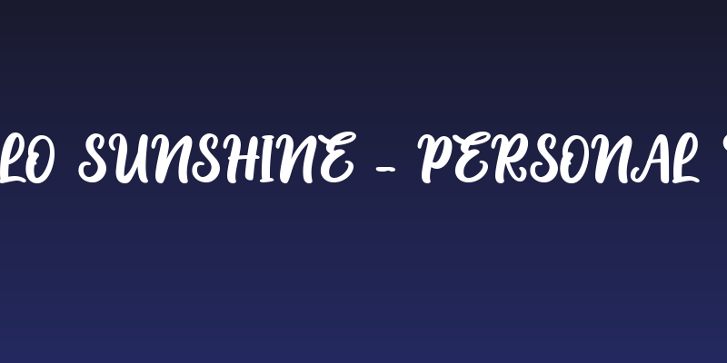 Hello Sunshine - Personal Use Social Header