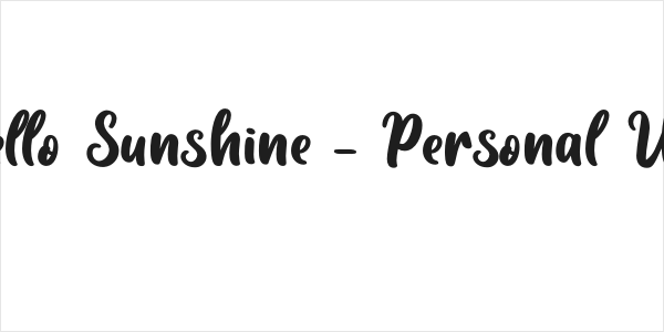 Hello Sunshine - Personal Use Logo