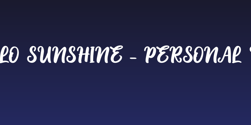 Hello Sunshine - Personal Use Social Header