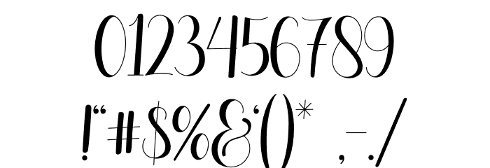 Hello Tiffany - Personal Use Font OTHER CHARS