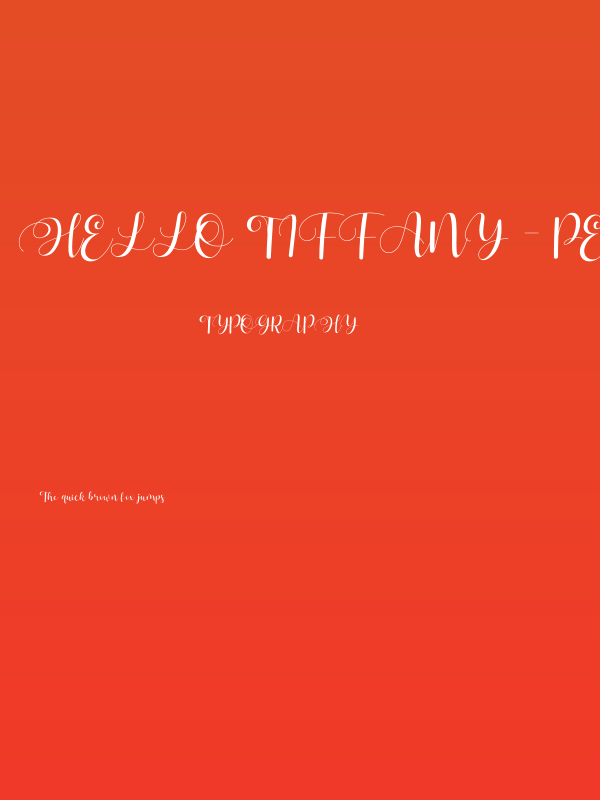 Hello Tiffany - Personal Use Poster