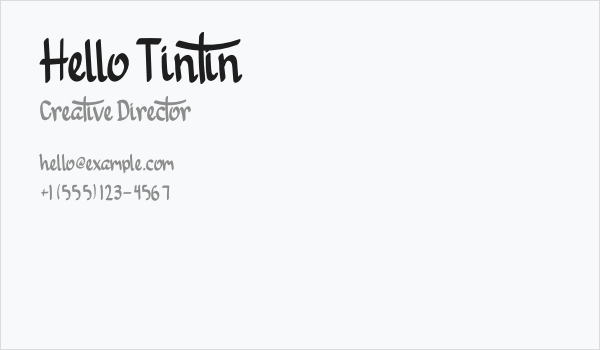 Hello Tintin Business Card