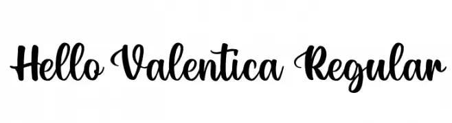 Hello Valentica Regular  नि: शुल्क फ़ॉन्ट्स डाउनलोड