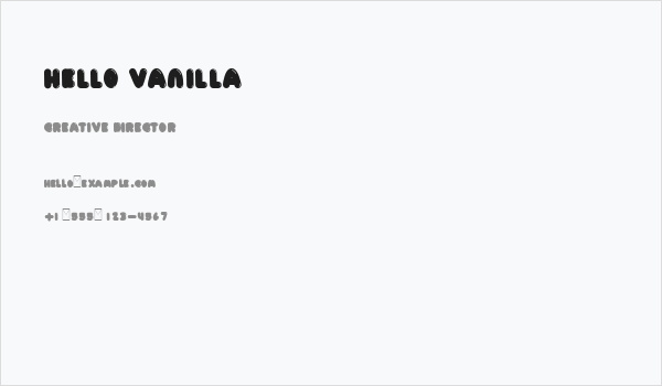 Hello Vanilla Business Card