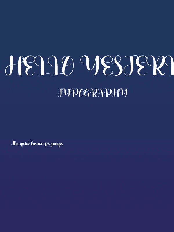 Hello Yesterday Poster