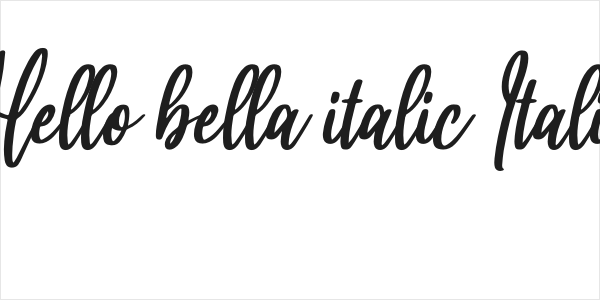 Hello bella italic Italic Logo