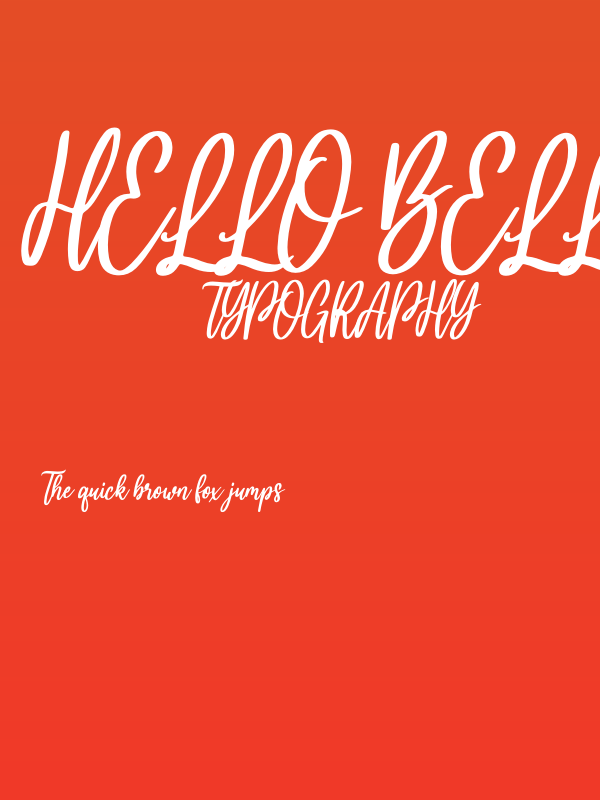 Hello bella italic Italic Poster