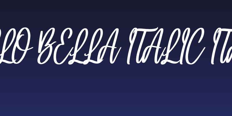 Hello bella italic Italic Social Header