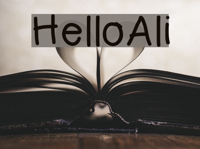 HelloAli Font examples