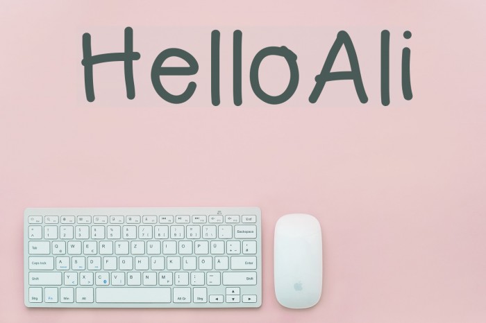 HelloAli Font examples