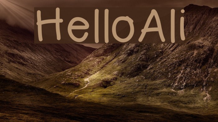 HelloAli Font examples