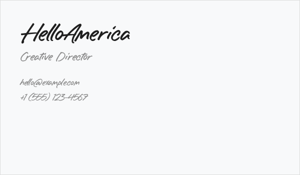 HelloAmerica Business Card