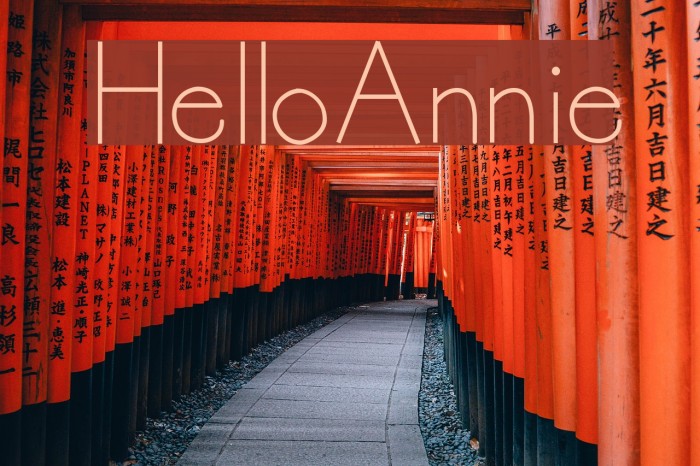 HelloAnnie Font examples