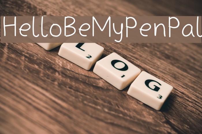 HelloBeMyPenPal Font examples