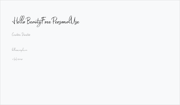 HelloBeautyFreePersonalUse Business Card