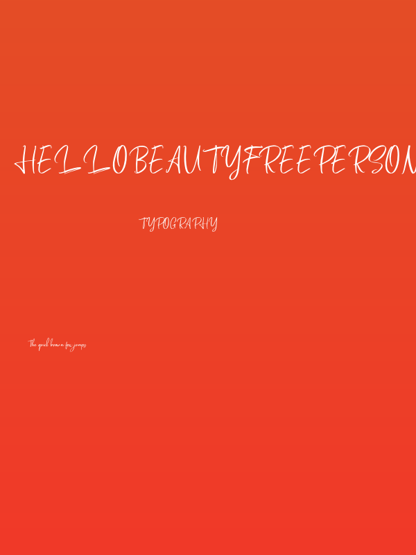 HelloBeautyFreePersonalUse Poster