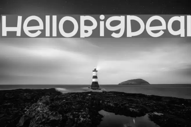 HelloBigDeal Font examples