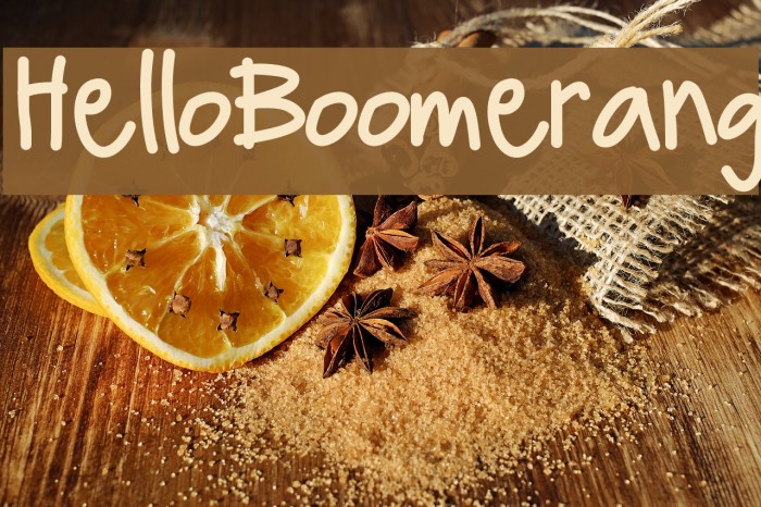 HelloBoomerang Font examples