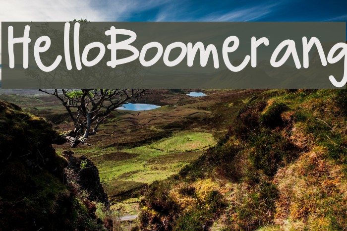 HelloBoomerang Font examples