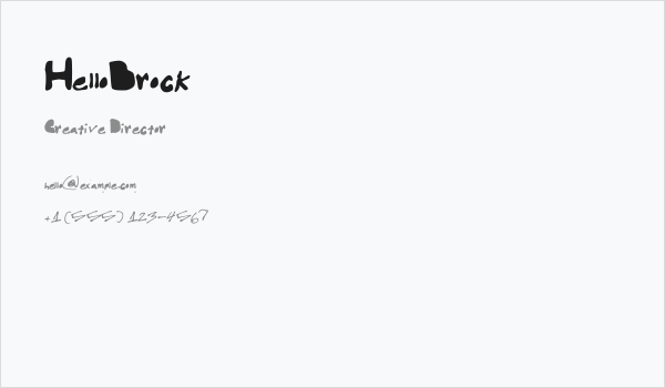 HelloBrock Business Card