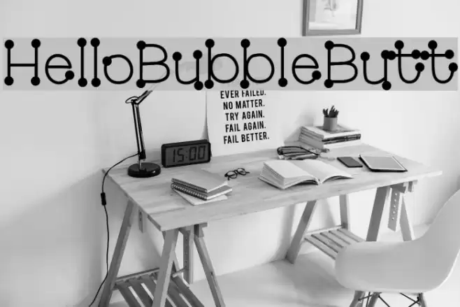 HelloBubbleButt Font examples