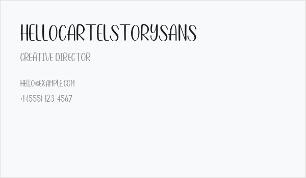 HelloCartelStorySans Business Card