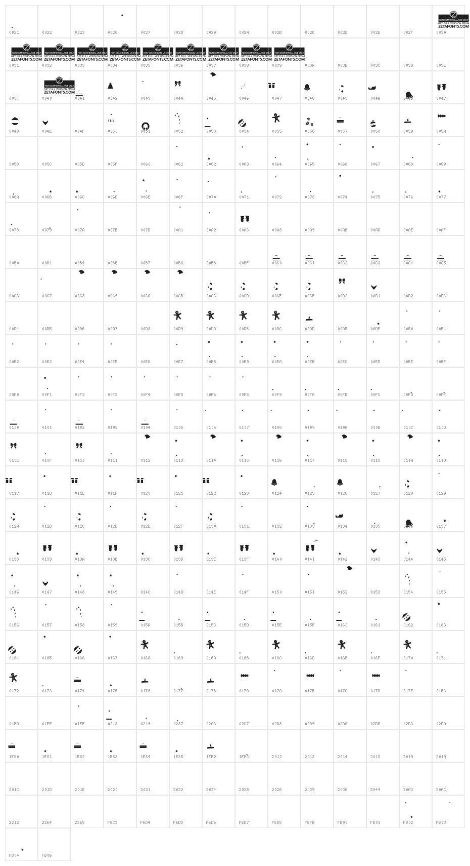 HelloChristmasFillTrial Character Map
