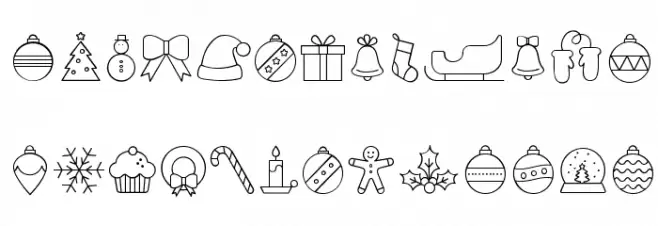 HelloChristmasIconTrial Шрифта ВЕРХНИЙ