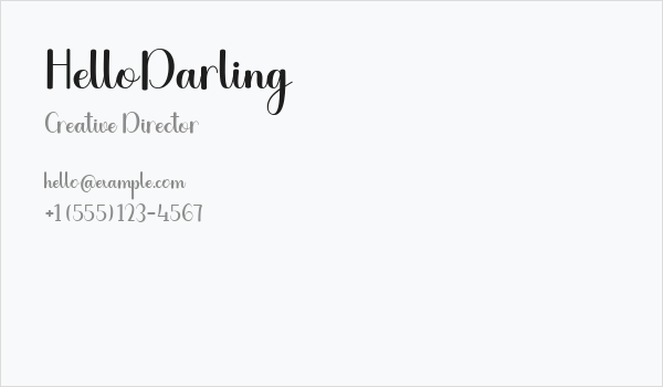 HelloDarling Business Card