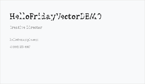 HelloFridayVectorDEMO Business Card
