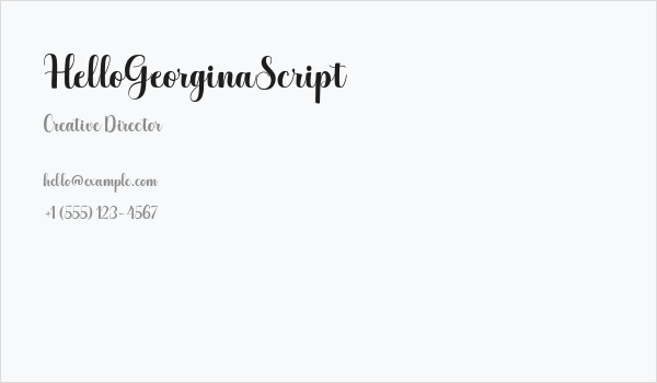 HelloGeorginaScript Business Card