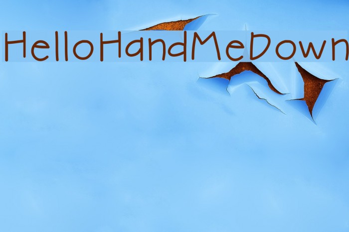 HelloHandMeDown Font examples