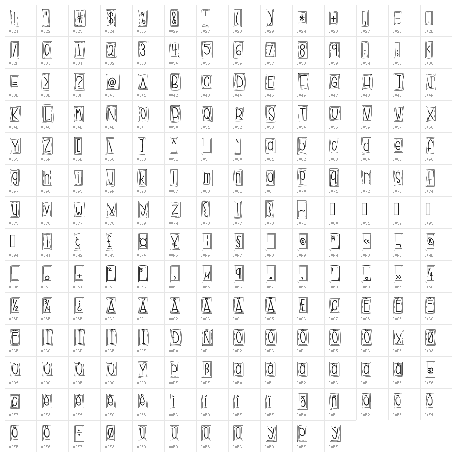 HelloHustle Character Map