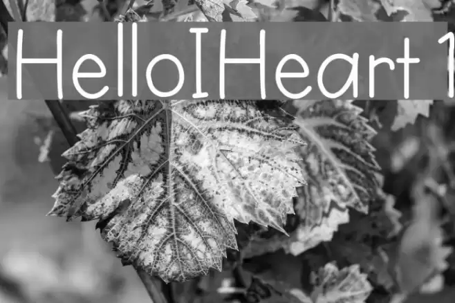 HelloIHeart1 Font examples