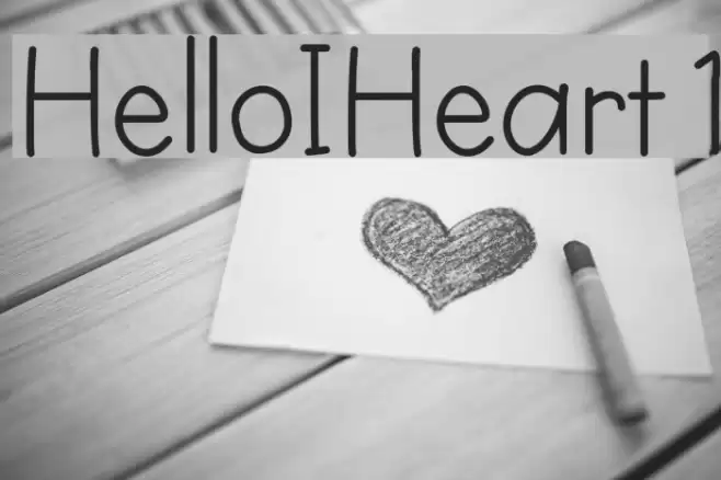 HelloIHeart1 Font examples