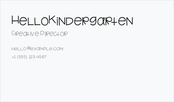 HelloKindergarten Business Card