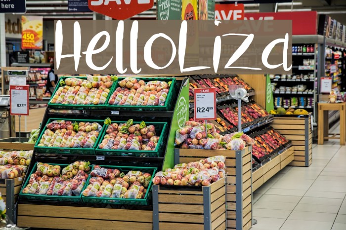 HelloLiza Font examples