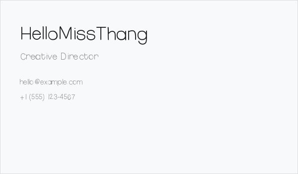HelloMissThang Business Card