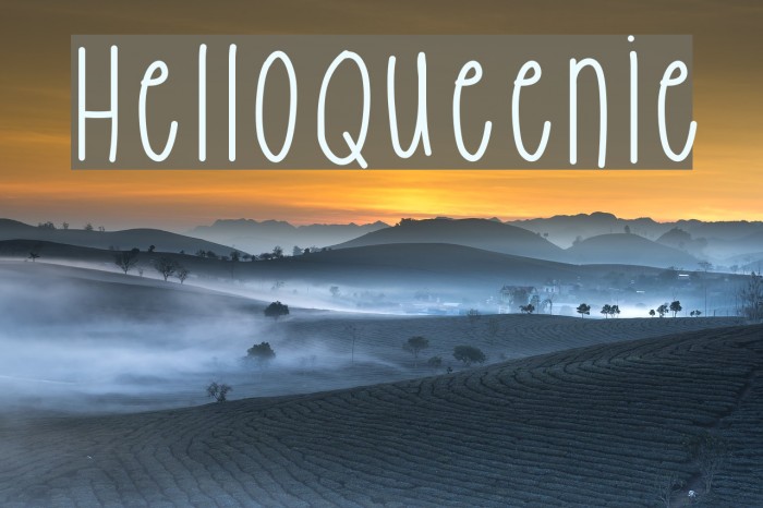 HelloQueenie Font examples