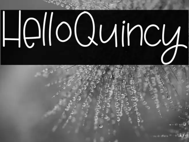 HelloQuincy Font examples