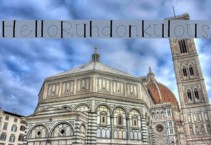 HelloRuhdonkulous Font examples